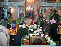иерей Константин Селезнев, игумен Глеб (Свидло), игумен Никодим (Сылко), иеродиакон Клеопа (Лысенко). <Нажмите, чтобы увеличить>